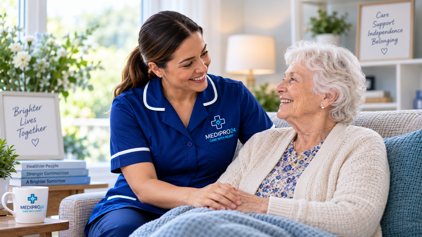 Medipro24 carer supporting an older person