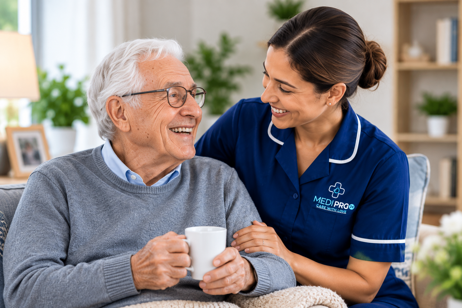 Medipro24 carer supporting an older person at home